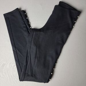 Zeza B Faux Pearl Suede Side Trim Pull Up Pants XS